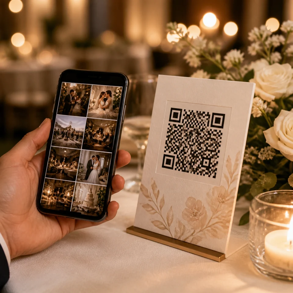 QR kodlu dijital anı albümü kartı